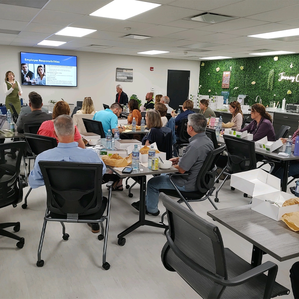 group of people meeting in a conference room