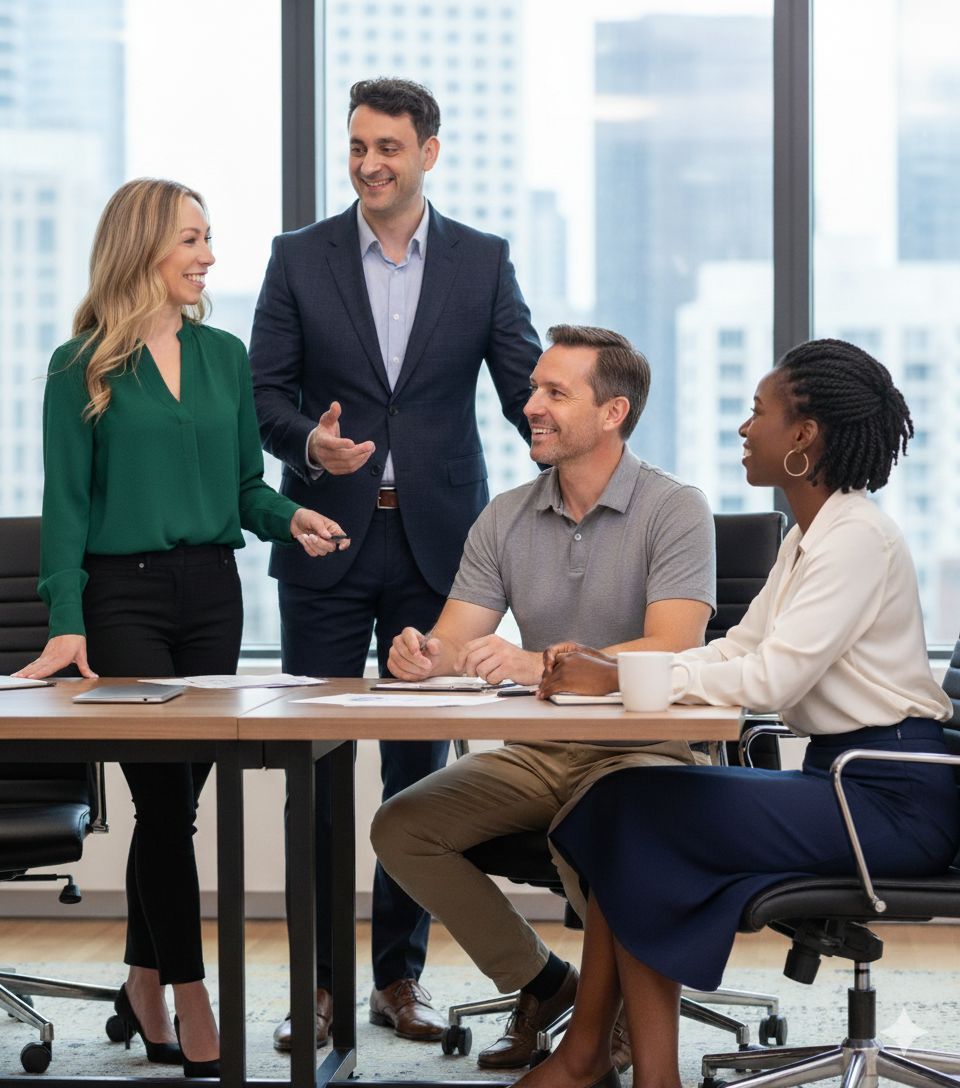 group of people in a meeting
